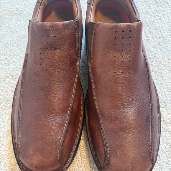 Men’s Clark’s Un.Structured Air Mocc Slip On Loafers Size 15 Brown Leather - Picture 2 of 11